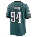 Punc P.Eagles #94 Byron Young Midnight Green Team Game Jersey