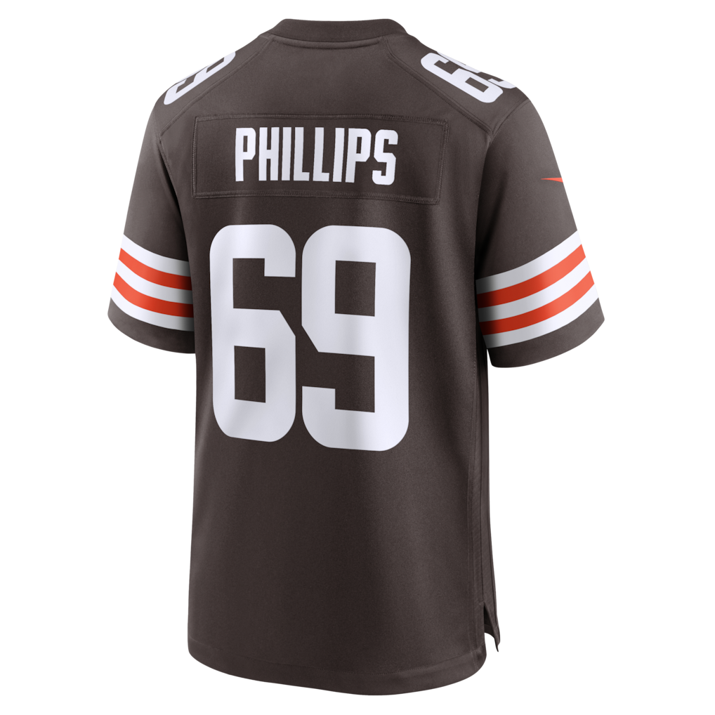 Punc C.Browns #69 Tyre Phillips Brown Team Game Jersey