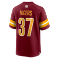 Punc W.Commanders #37 Car'lin Vigers Burgundy Team Game Jersey
