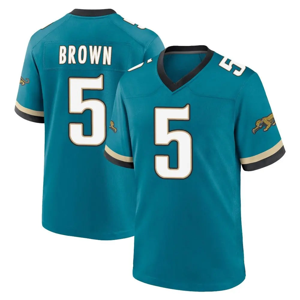 Punc J.Jaguars #5 Dyami Brown Teal Team Game Jersey