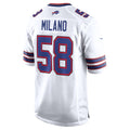 Punc B.Bills #58 Matt Milano White Away Game Player Jersey