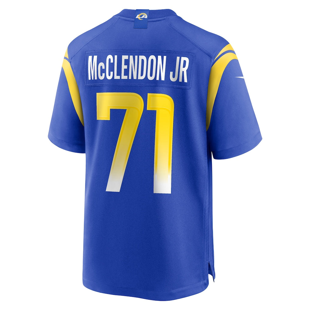 Punc LA.Rams #71 Warren McClendon Jr. Royal Team Game Jersey