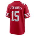 Punc SF.49ers #15 Jauan Jennings Scarlet Game Jersey