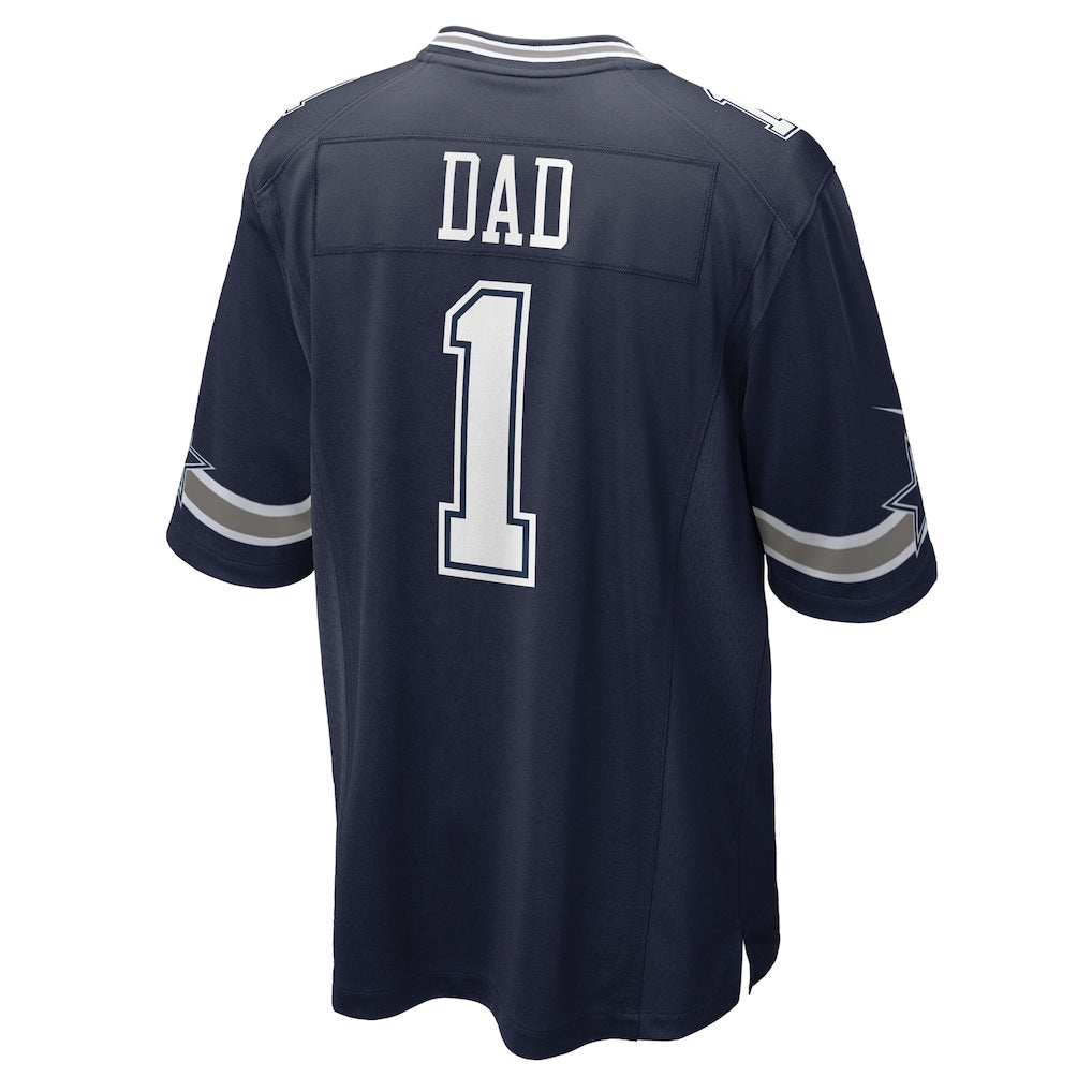 Punc D.Cowboys #1 Dad Navy Game Jersey