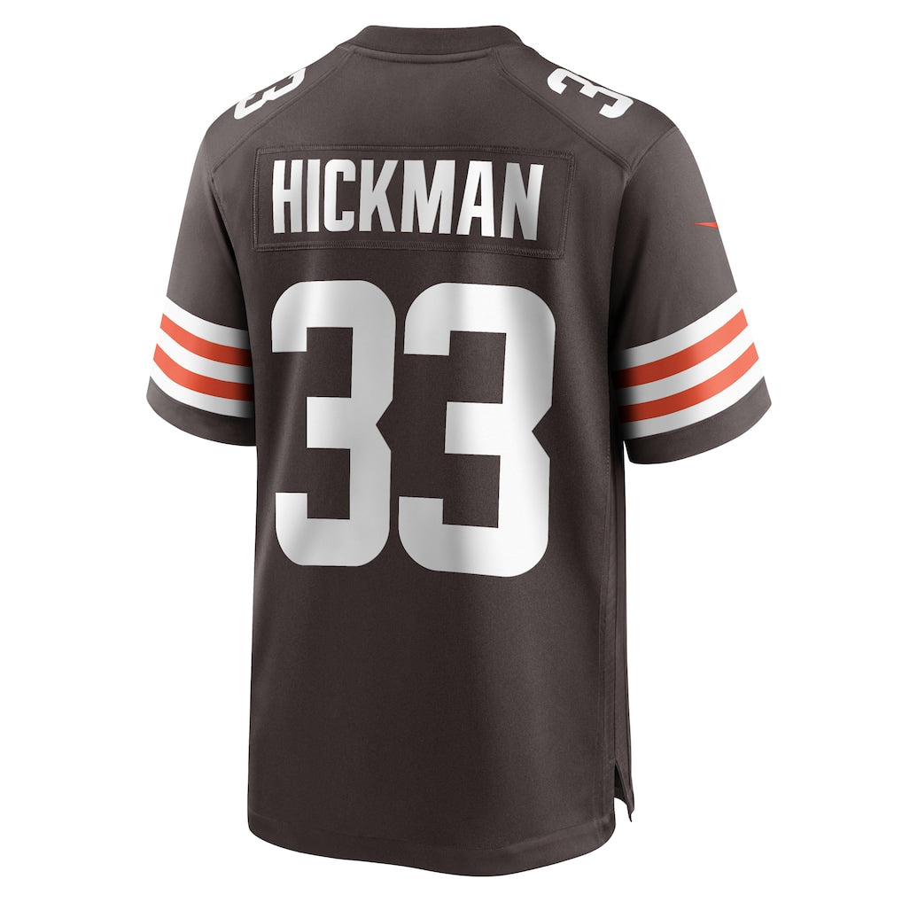 Punc C.Browns #33 Ronnie Hickman Brown Team Game Jersey