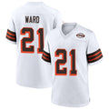 Punc C.Browns #21 Denzel Ward Player White 1946 Collection Alternate Football Jerseys