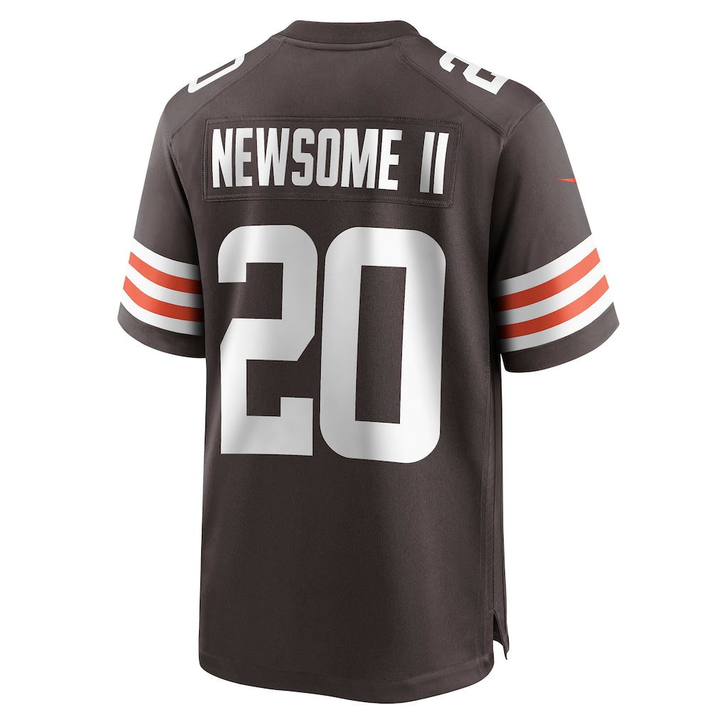 Punc C.Browns #20 Greg Newsome II Brown Game Jersey