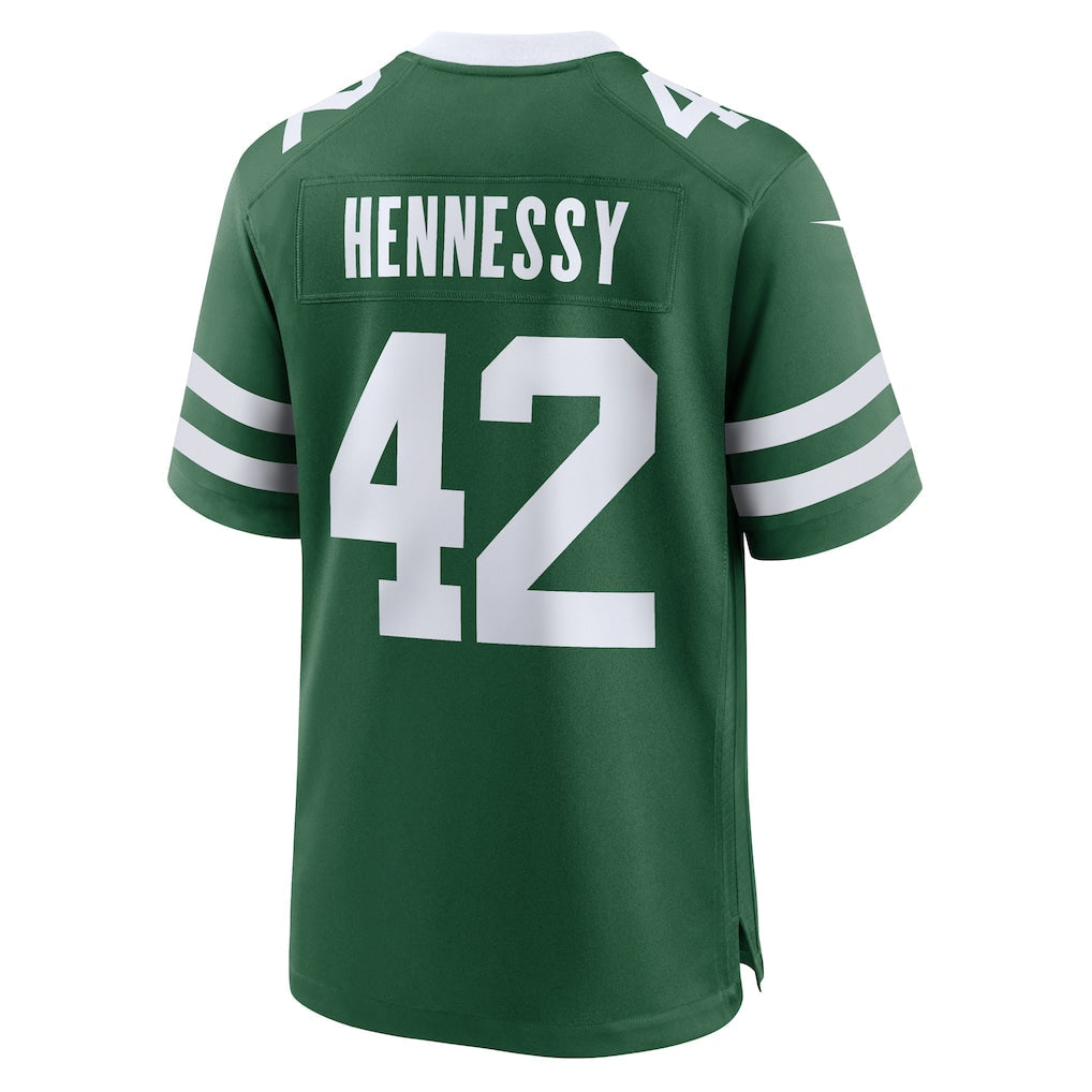 Punc NY.Jets #42 Thomas Hennessy Legacy Green Team Game Jersey