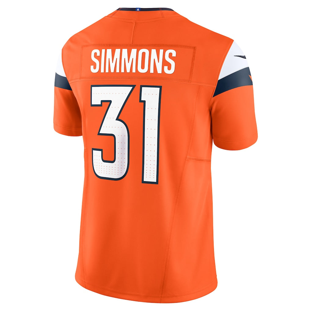 Punc D.Broncos #31 Justin Simmons Orange Vapor F.U.S.E. Limited Jersey