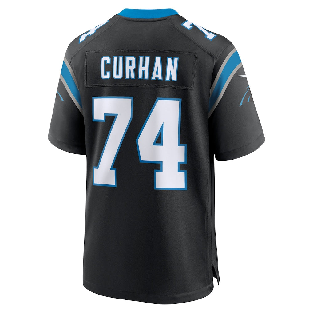 Punc C.Panthers #74 Jake Curhan Black Team Game Jersey