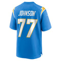 Punc LA.Chargers #77 Zion Johnson Powder Blue Player Game Jersey