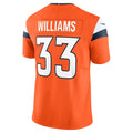Punc D.Broncos #33 Javonte Williams Orange Mile High Collection Vapor F.U.S.E. Limited Jersey