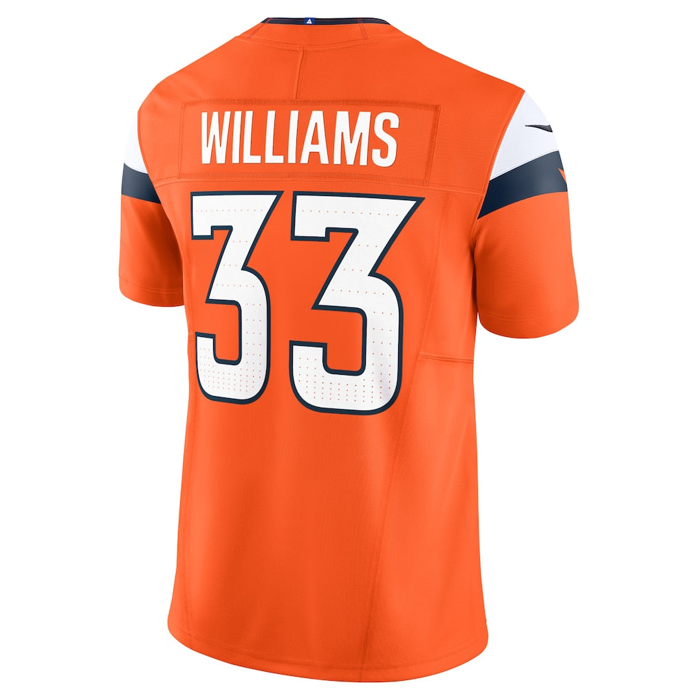 Punc D.Broncos #33 Javonte Williams Orange Mile High Collection Vapor F.U.S.E. Limited Jersey