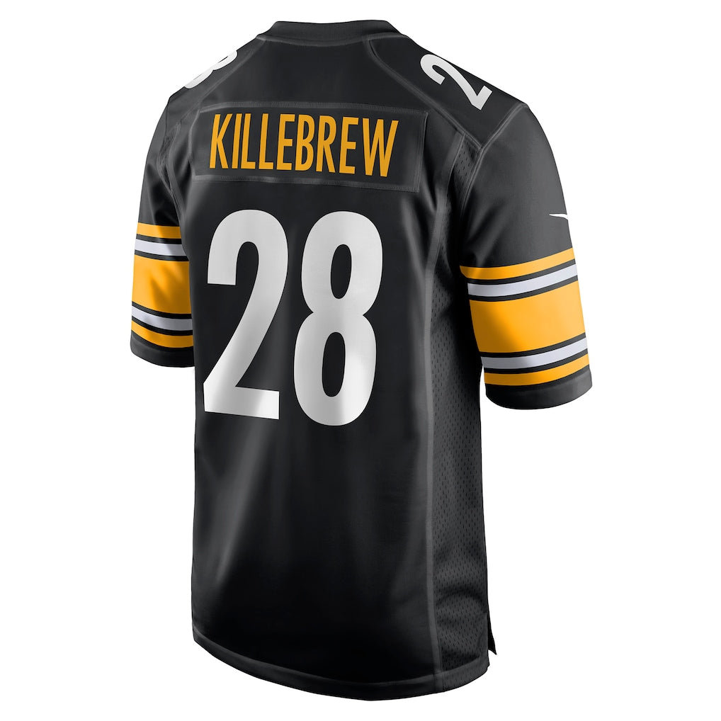 Punc P.Steelers #28 Miles Killebrew Black Game Jersey
