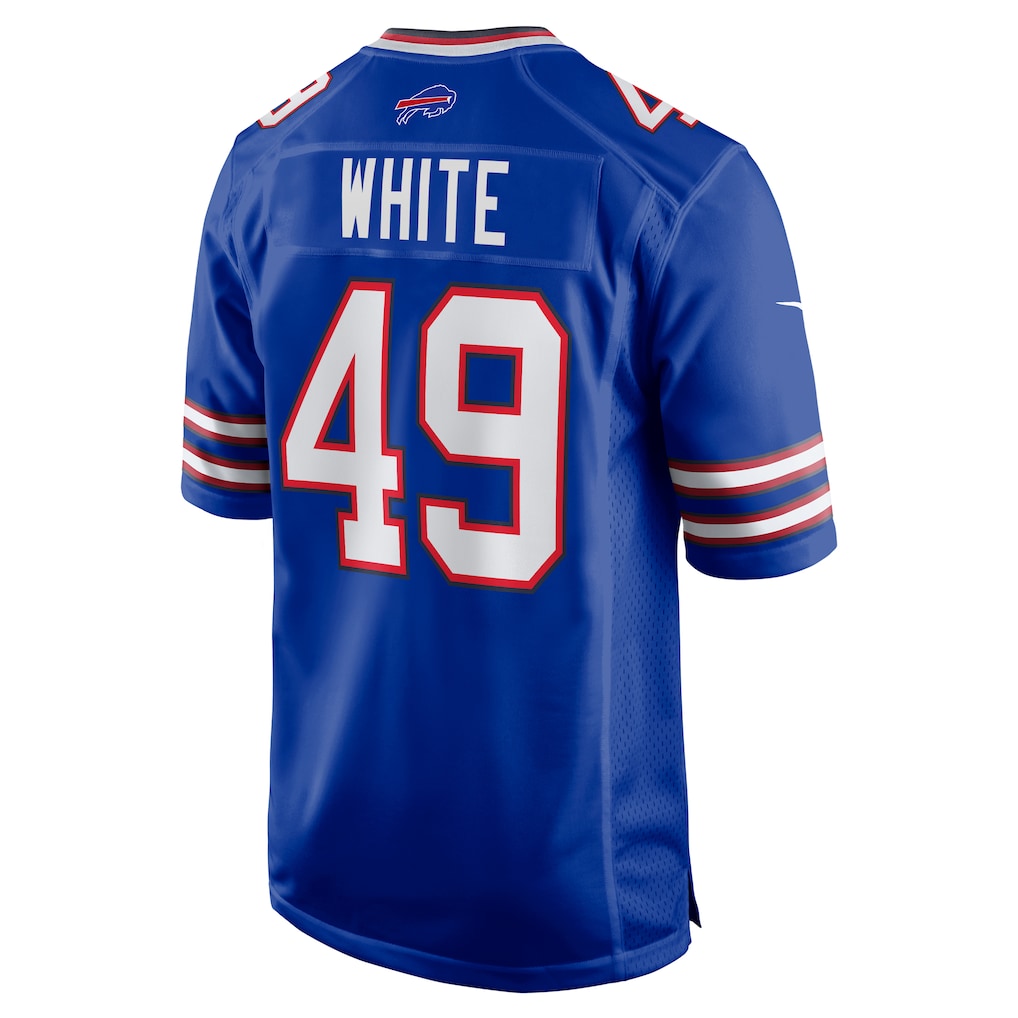 Punc B.Bills #49 DaShaun White Royal Team Game Jersey