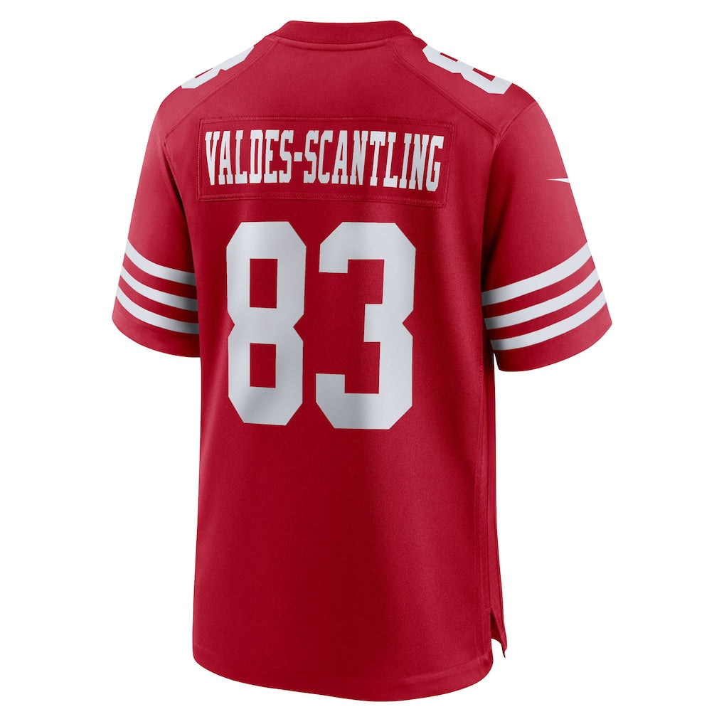 Punc SF.49ers #83 Marquez Valdes-Scantling Scarlet Team Game Jersey