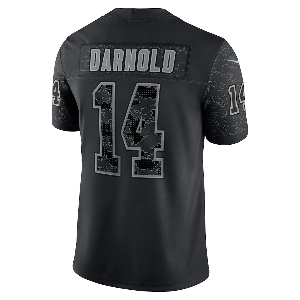 Punc C.Panthers #14 Sam Darnold Black RFLCTV Limited Jersey