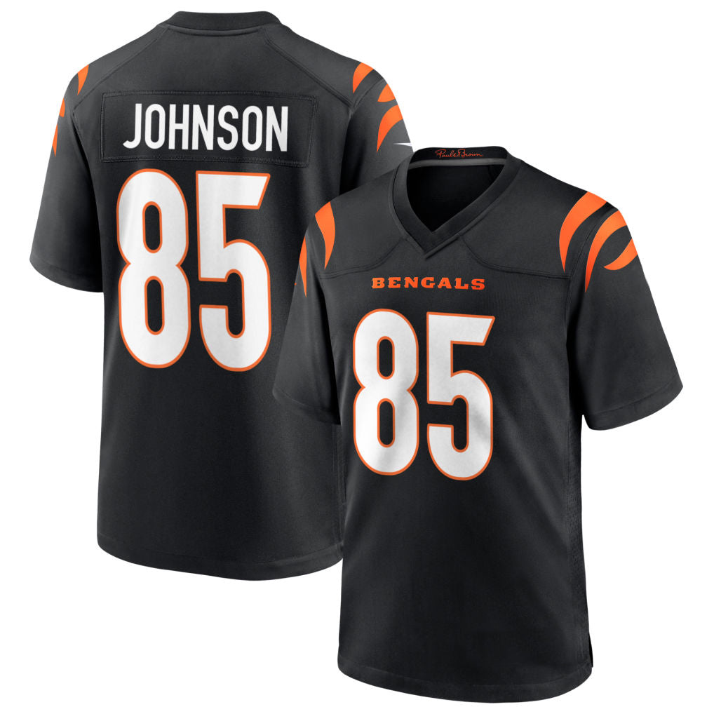 Punc C.Bengals #85 Chad Johnson Player Black Game  Stitched Jerseys