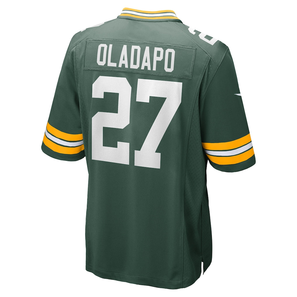 Punc GB.Packers #27 Kitan Oladapo Green Game Jersey