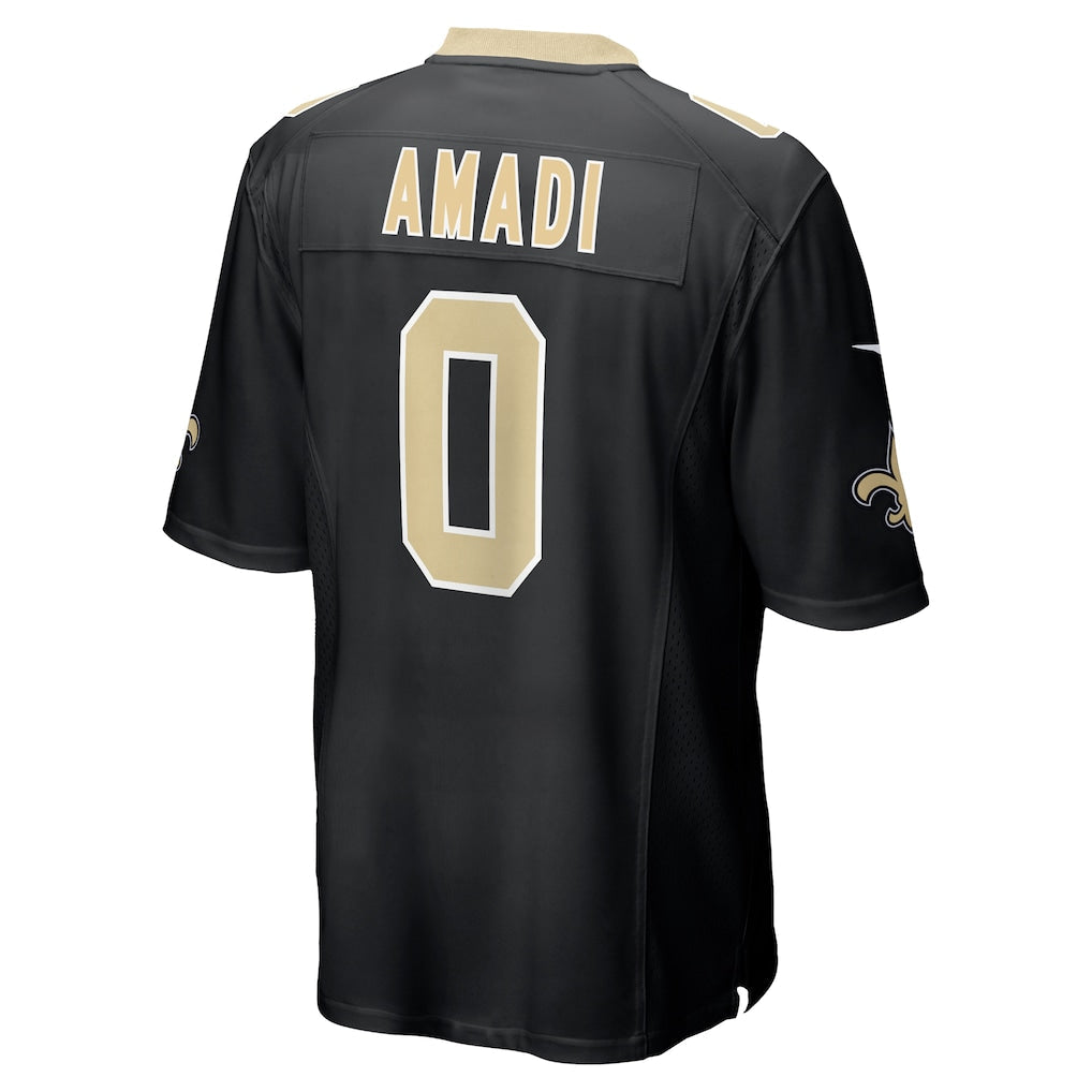 Punc NO.Saints #0 Ugo Amadi Black Team Game Jersey