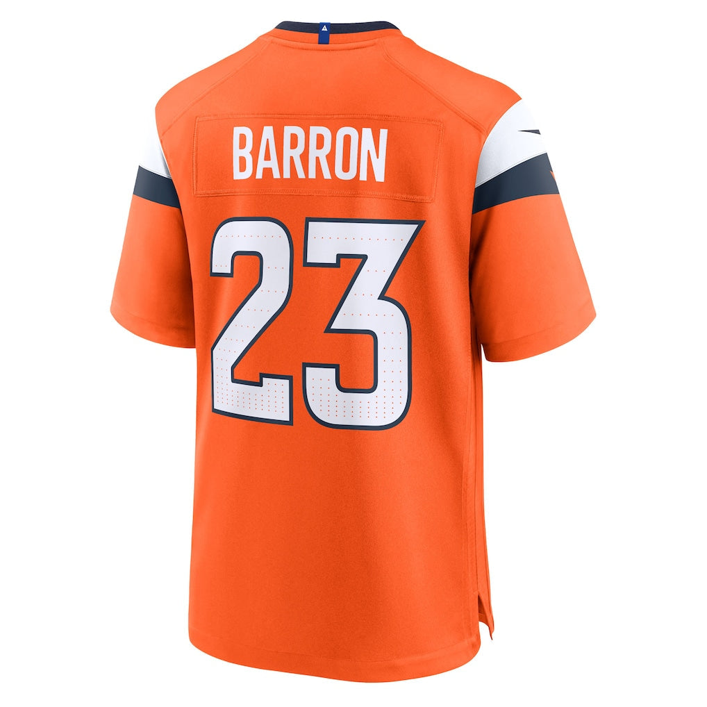 Punc D.Broncos #23 Jahdae Barron Orange Team Game Jersey