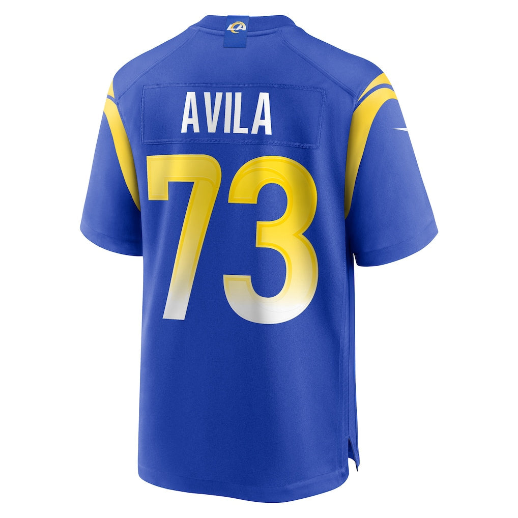 Punc LA.Rams #73 Steve Avila Royal Home Game Jersey