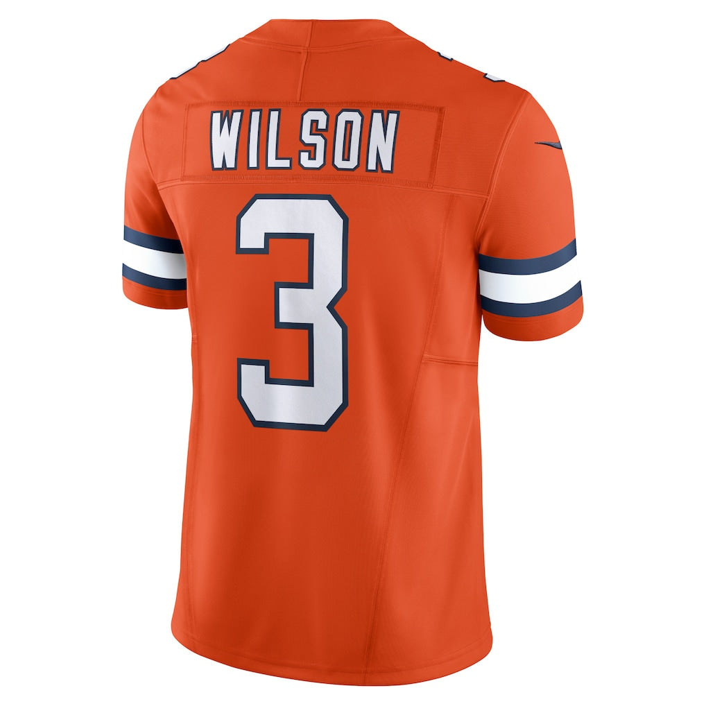 Punc D.Broncos #3 Russell Wilson Orange Vapor F.U.S.E. Limited Jersey
