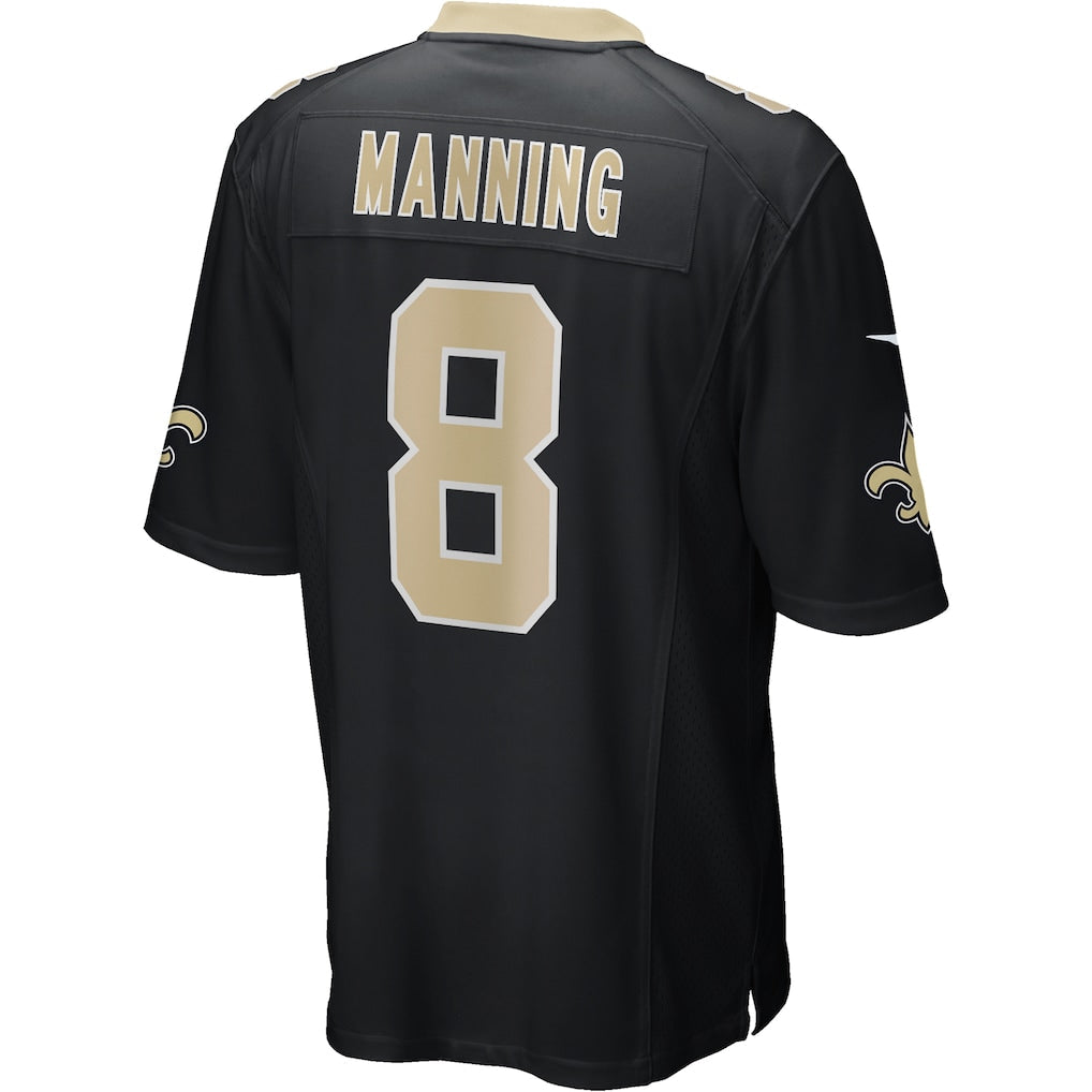 Punc NO.Saints #8 Archie Manning Black Game Retired Player Jersey