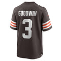Punc C.Browns #3 Marquise Goodwin Brown Team Game Jersey