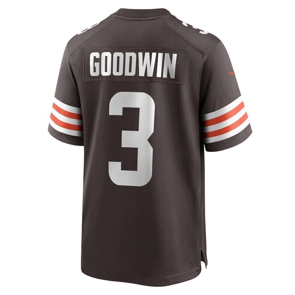 Punc C.Browns #3 Marquise Goodwin Brown Team Game Jersey