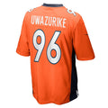 Punc D.Broncos #96 Eyioma Uwazurike Orange Game Player Jersey