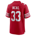 Punc SF.49ers #33 Siran Neal Scarlet Team Game Jersey