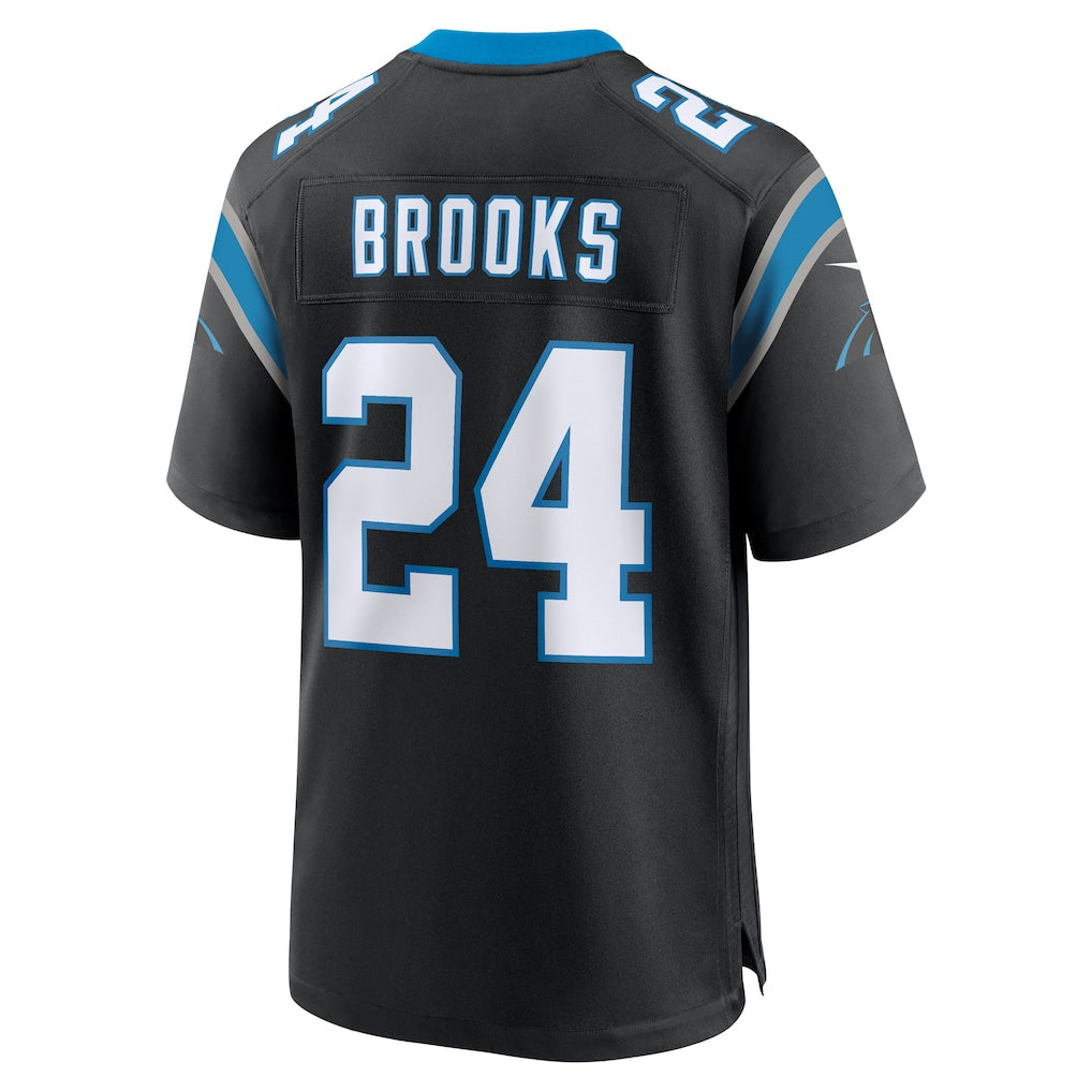 Punc C.Panthers #24 Jonathon Brooks Black Game Jersey