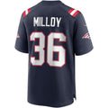Punc NE.Patriots #36 Lawyer Milloy Navy Game Retired Player Jersey