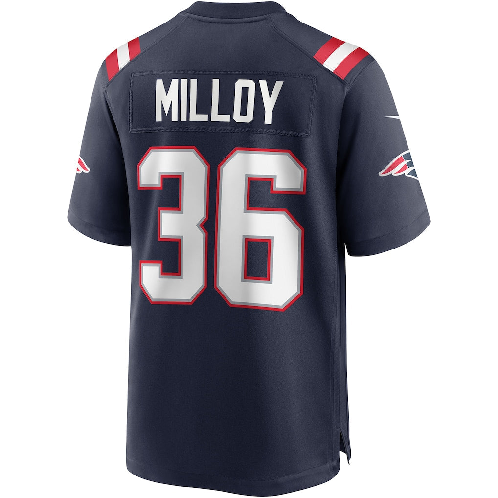 Punc NE.Patriots #36 Lawyer Milloy Navy Game Retired Player Jersey