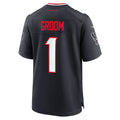 Punc H.Texans #1 Groom Navy Game Jersey