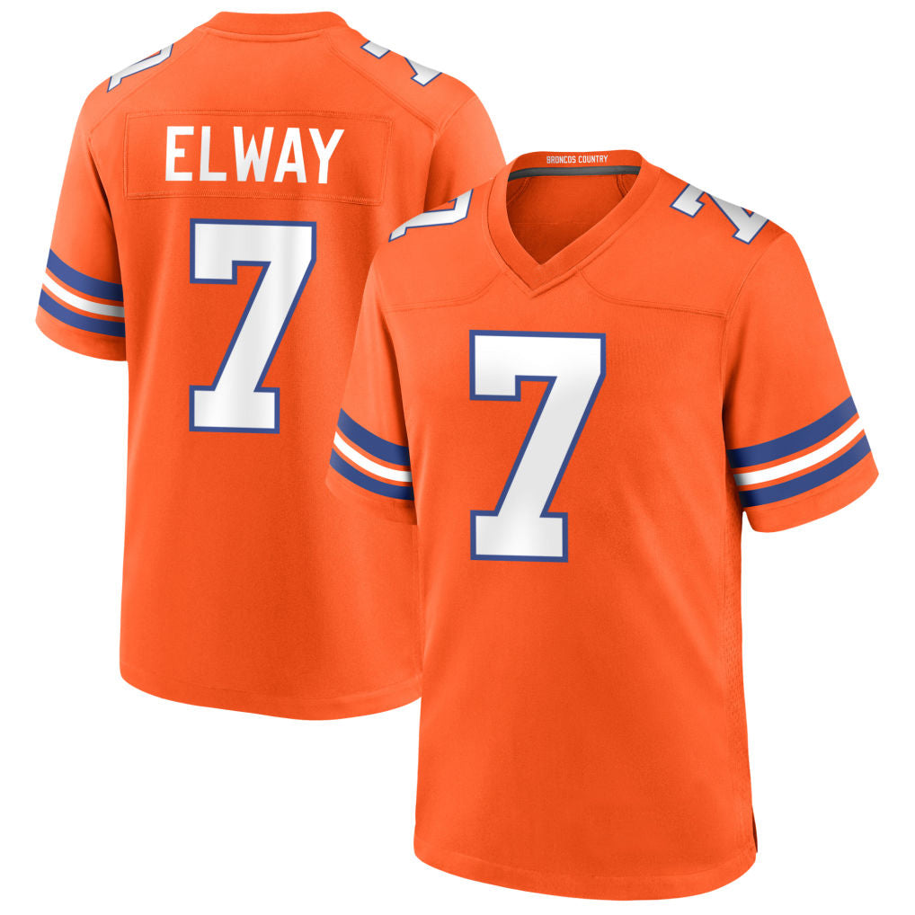 Punc D.Broncos #7 John Elway Player Orange Throwback Game Stitched Jerseys