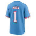 Punc T.Titans #1 Warren Moon Light Blue Retired Player Alternate Game Jersey