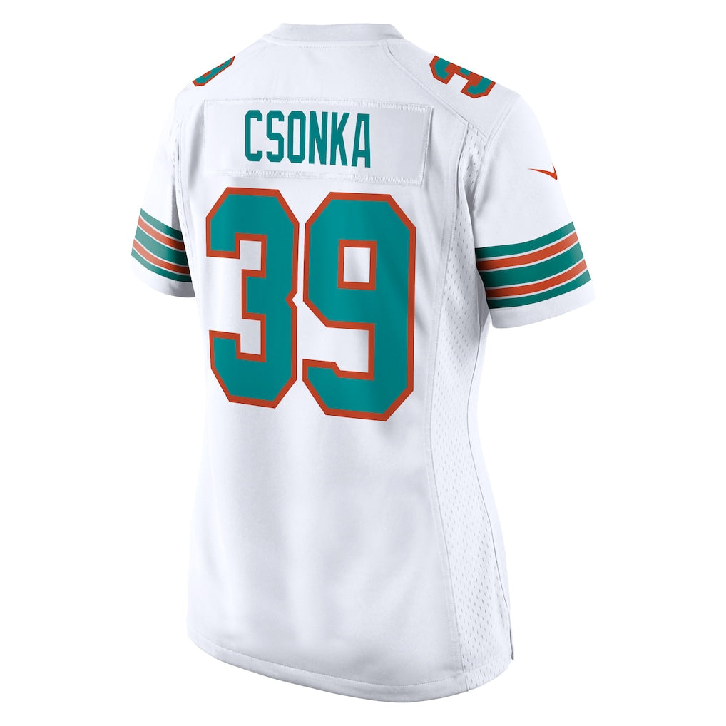 Punc M.Dolphins #39 Larry Csonka White Retired Player Jersey