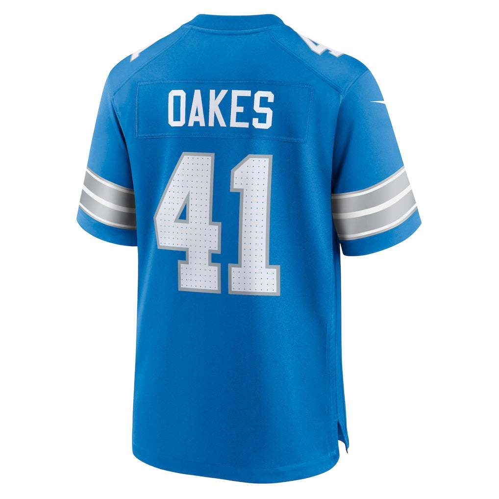 Punc D.Lions #41 Gunnar Oakes Blue Team Game Jersey