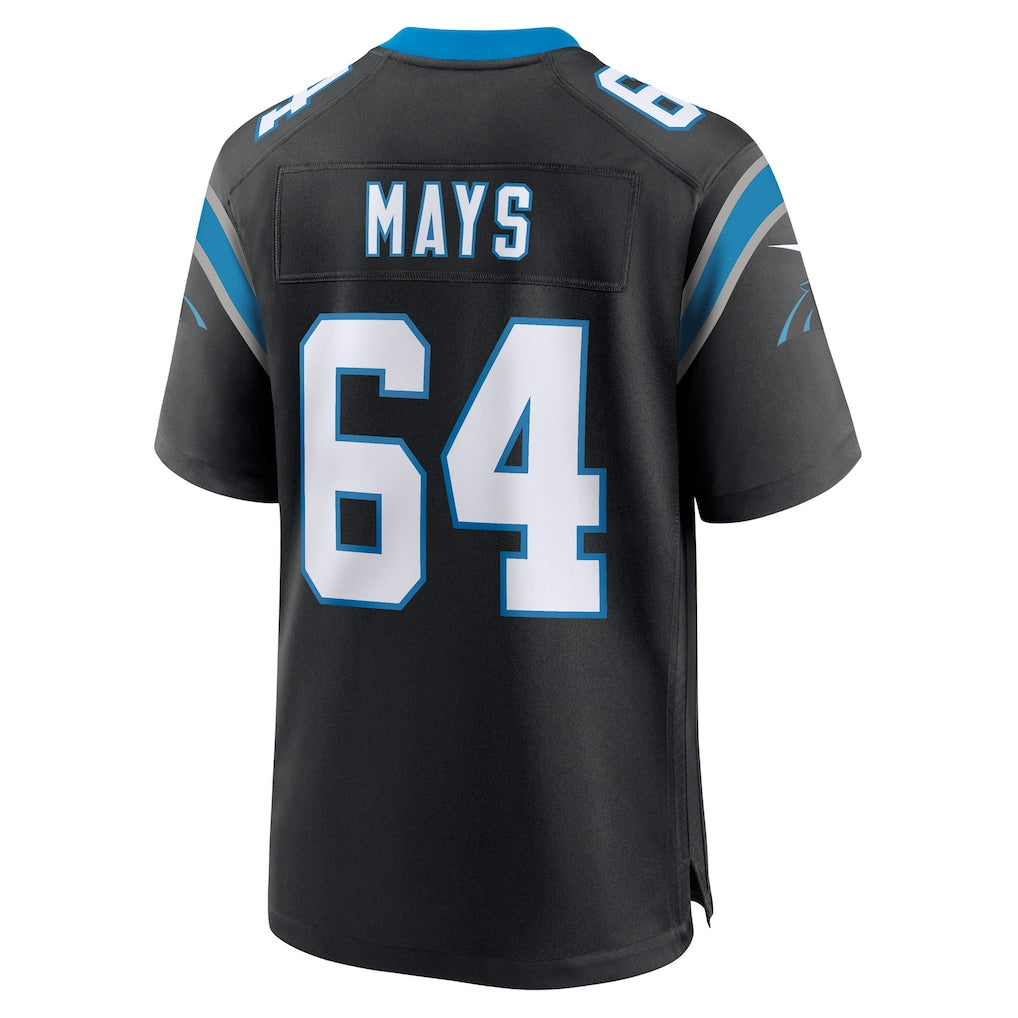 Punc C.Panthers #64 Cade Mays Black Team Game Jersey