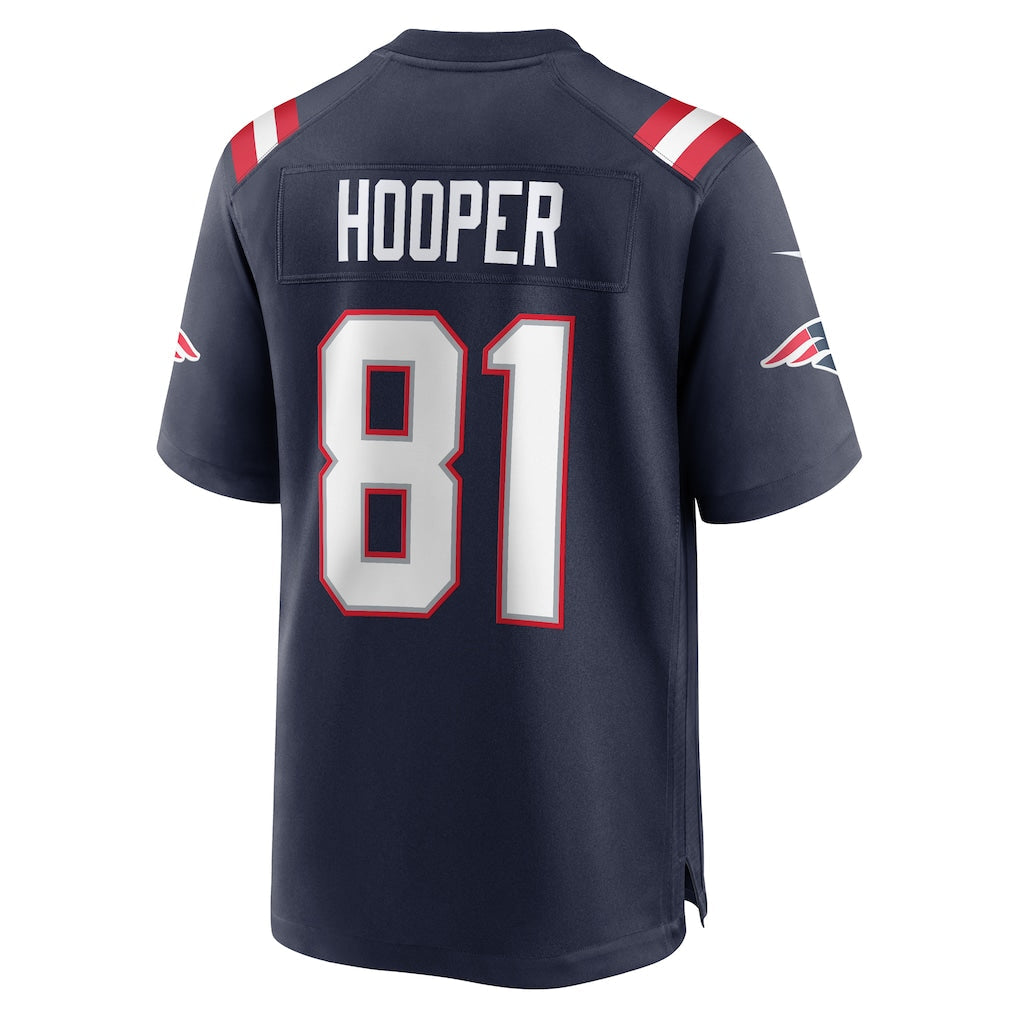 Punc NE.Patriots #81 Austin Hooper Navy Game Jersey