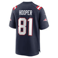 Punc NE.Patriots #81 Austin Hooper Navy Game Jersey