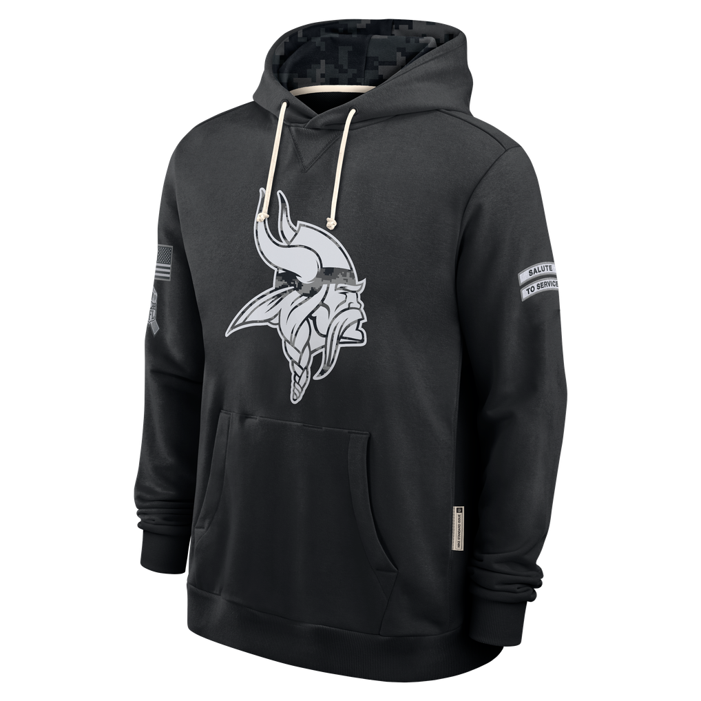 Punc MN.Vikings Black 2026 Salute to Service Sideline Dri-FIT Pullover Hoodie Jerseys