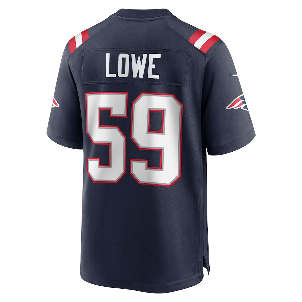 Punc NE.Patriots #59 Vederian Lowe Navy Game Retired Player Jersey